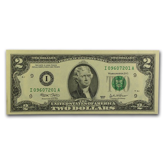 2003 (I-Minneapolis) $2.00 FRN CU (Fr#1937-I) 2003 (I-Minneapolis) $2.00 FRN CU (Fr#1937-I)
