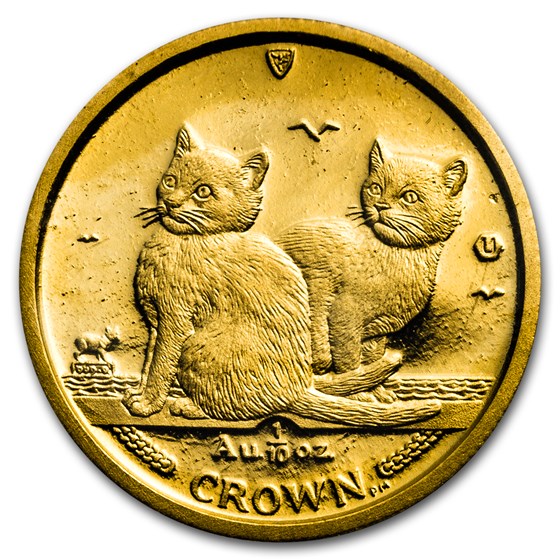 2003 Isle of Man 1/10 oz Gold Balinese Kittens Cat BU 2003 Isle of Man 1/10 oz Gold Balinese Kittens Cat BU