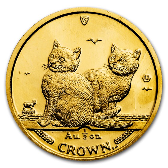 2003 Isle of Man 1/2 oz Gold Balinese Kittens Cat BU 2003 Isle of Man 1/2 oz Gold Balinese Kittens Cat BU