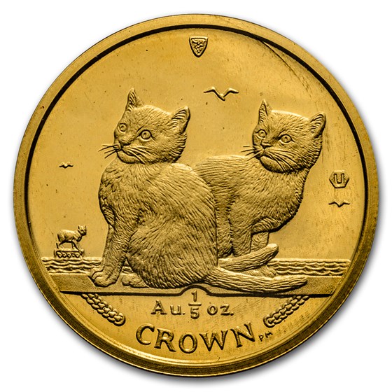 2003 Isle of Man 1/5 oz Gold Balinese Kittens Cat BU 2003 Isle of Man 1/5 oz Gold Balinese Kittens Cat BU