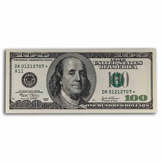 2003* (K-Dallas) $100 FRN CCU (Fr#2178-K*) Star Note 2003* (K-Dallas) $100 FRN CCU (Fr#2178-K*) Star Note