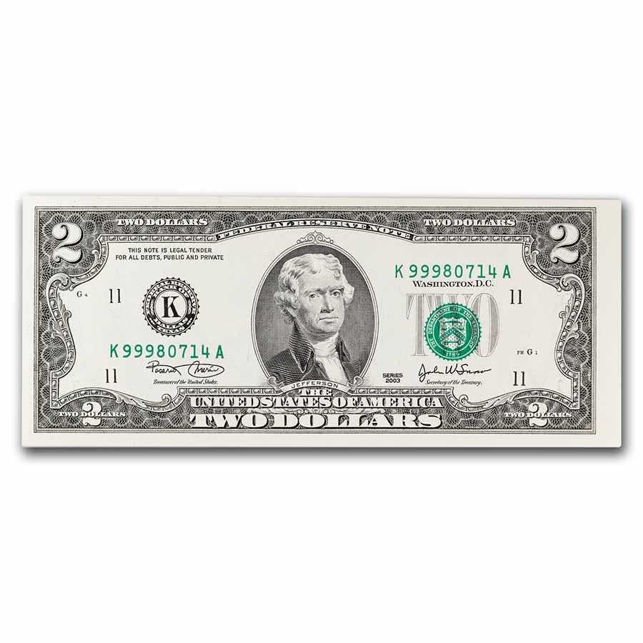 2003 (K-Dallas) $2.00 FRN CU (Fr#1937-K)