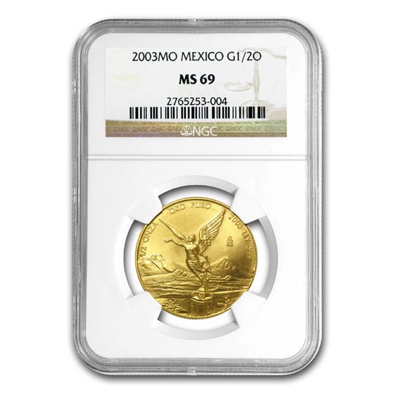 2003 Mexico 1/2 oz Gold Libertad MS-69 NGC 2003 Mexico 1/2 oz Gold Libertad MS-69 NGC