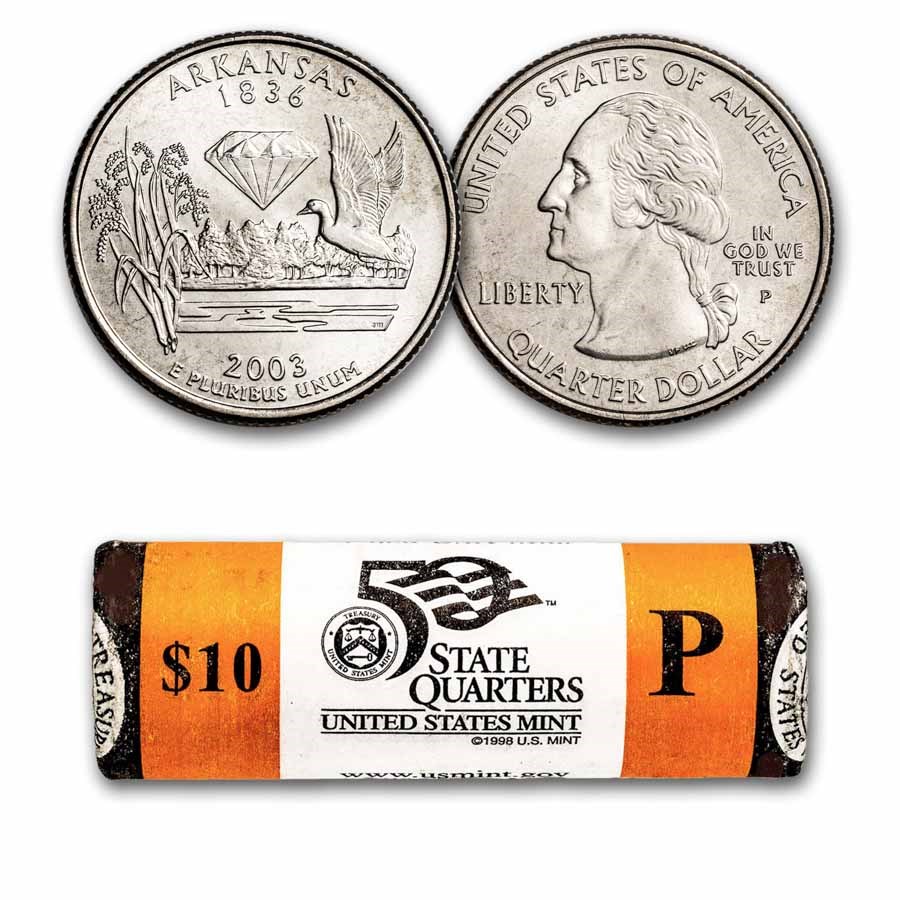 2003-P Arkansas Statehood Quarter 40-Coin Roll BU (Mint Wrapped)