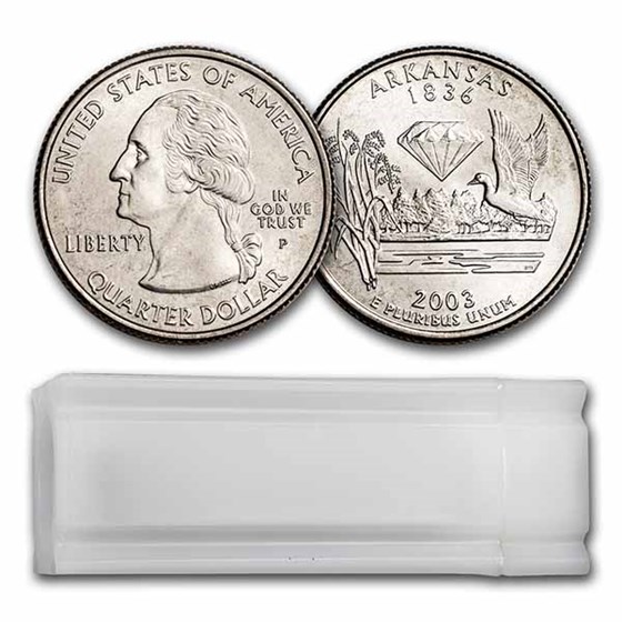 2003-P Arkansas Statehood Quarter 40-Coin Roll BU 2003-P Arkansas Statehood Quarter 40-Coin Roll BU
