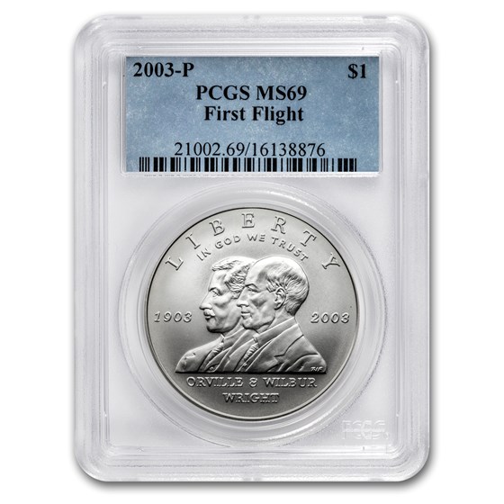 2003-P First Flight Centennial $1 Silver Commem MS-69 PCGS 2003-P First Flight Centennial $1 Silver Commem MS-69 PCGS