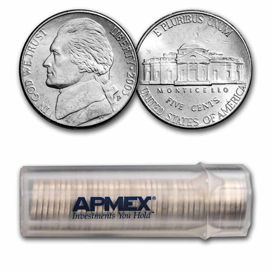 2003-P Jefferson Nickel 40-Coin Roll BU 2003-P Jefferson Nickel 40-Coin Roll BU