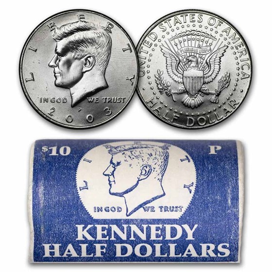 2003-P Kennedy Half Dollar 20-Coin Mint Wrapped Roll BU 2003-P Kennedy Half Dollar 20-Coin Mint Wrapped Roll BU