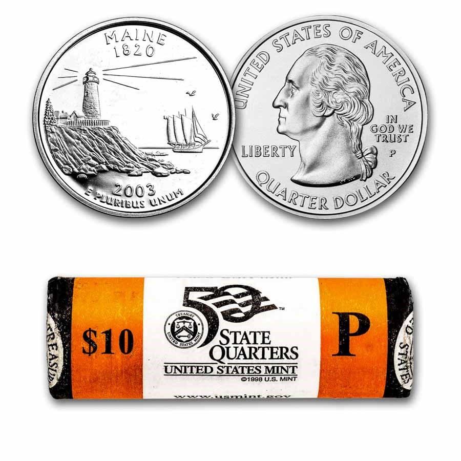 2003-P Maine Statehood Quarter 40-Coin Roll (Mint Wrapped)