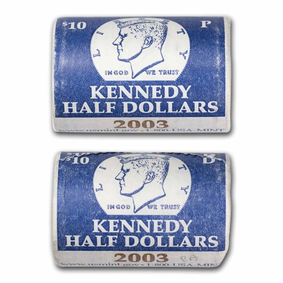2003-P&D Kennedy Half Dollar 20-Coin 2 Rolls Set (Mint Wrapped) 2003-P&D Kennedy Half Dollar 20-Coin 2 Rolls Set (Mint Wrapped)