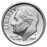 2003-S Roosevelt Dime 50-Coin Roll Proof