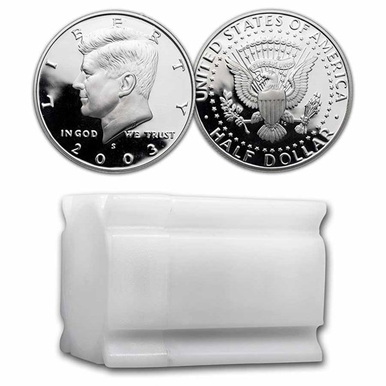 2003-S Silver Kennedy Half Dollar 20-Coin Roll Proof 2003-S Silver Kennedy Half Dollar 20-Coin Roll Proof