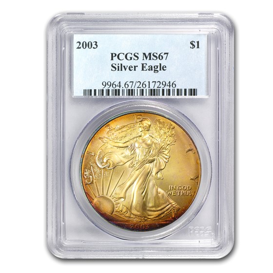 2003 Silver American Eagle MS-67 PCGS (Toned) 2003 Silver American Eagle MS-67 PCGS (Toned)