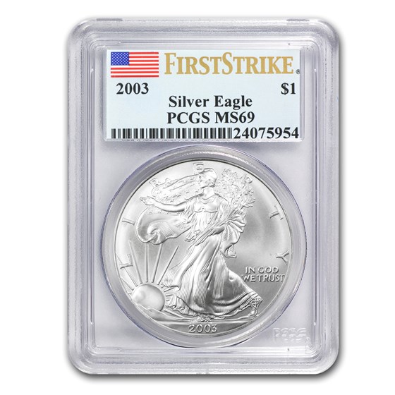 2003 Silver American Eagle MS-69 PCGS (FirstStrike®) 2003 Silver American Eagle MS-69 PCGS (FirstStrike®)