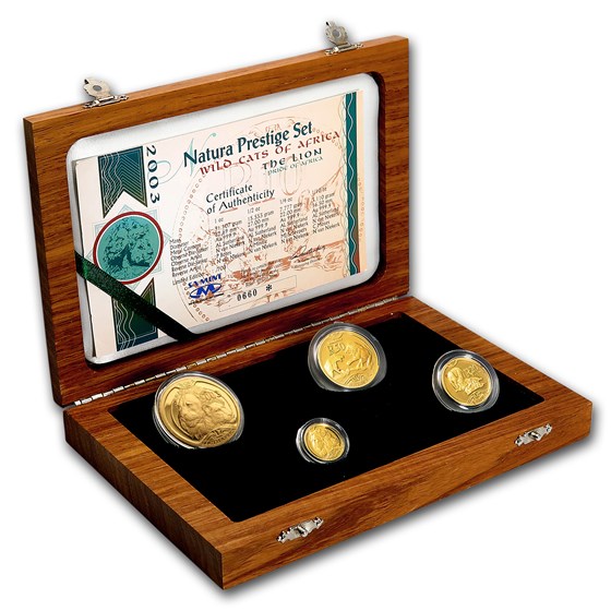 2003 South Africa 4-Coin Gold Natura Lion Proof Set 2003 South Africa 4-Coin Gold Natura Lion Proof Set