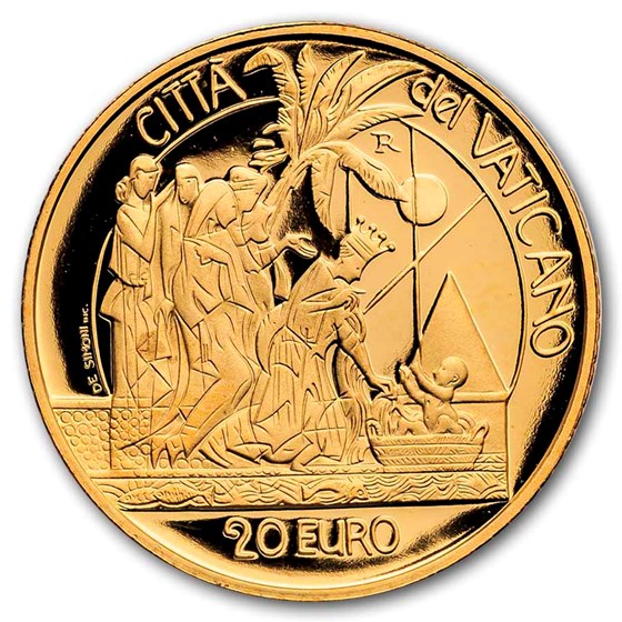 2003 Vatican City Proof Gold 20 Euros Pope John Paul II Moses