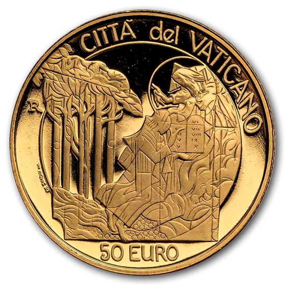 2003 Vatican City Proof Gold 50 Euros Pope John Paul II Ten Comma