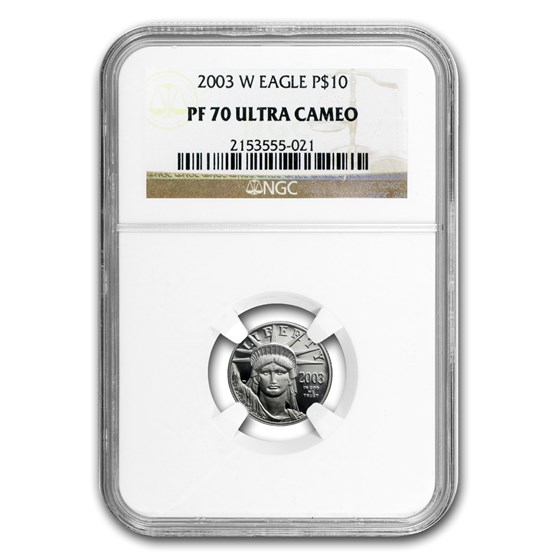 2003-W 1/10 oz Proof American Platinum Eagle PF-70 UCAM NGC 2003-W 1/10 oz Proof American Platinum Eagle PF-70 UCAM NGC