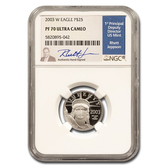 2003-W 1/4 oz Proof American Platinum Eagle PF-70 NGC (Jeppson) 2003-W 1/4 oz Proof American Platinum Eagle PF-70 NGC (Jeppson)