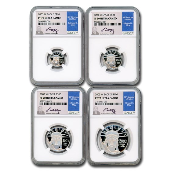 2003-W 4-Coin Proof American Platinum Eagle Set PF-70 NGC (Moy)
