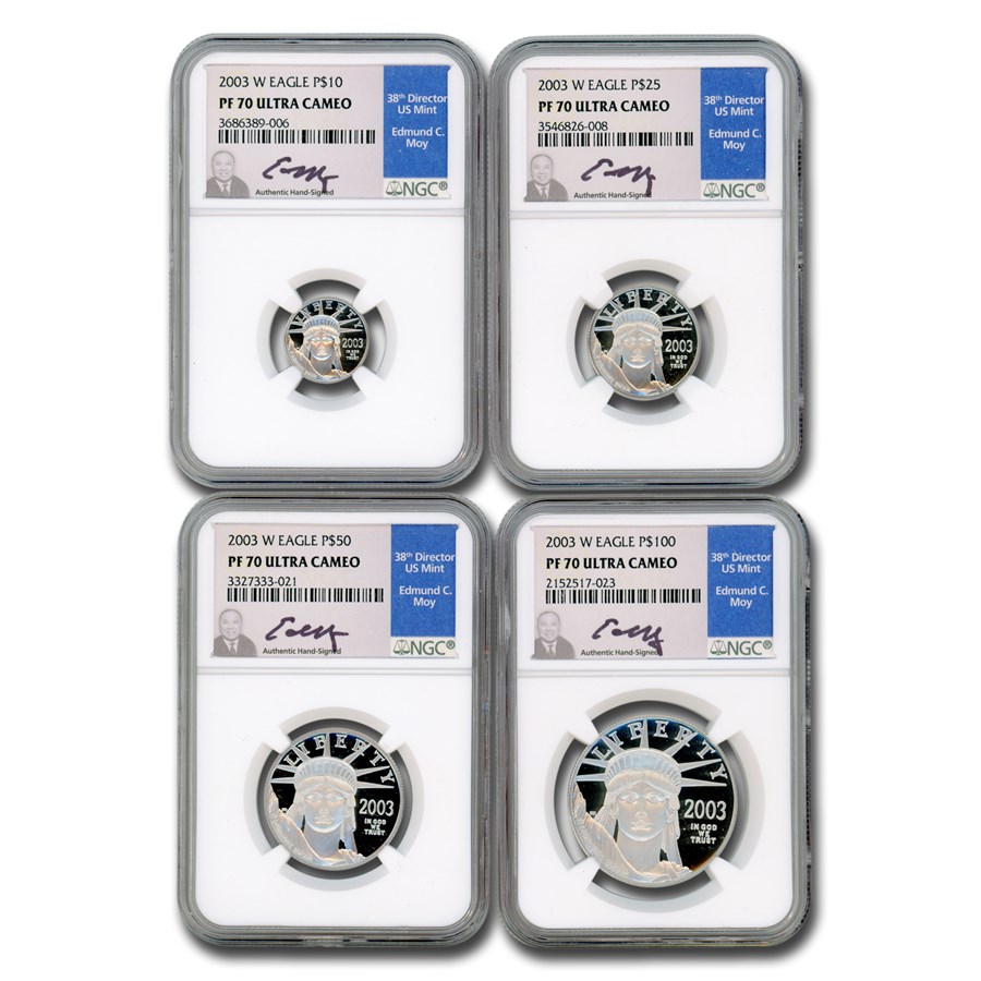 2003-W 4-Coin Proof American Platinum Eagle Set PF-70 NGC (Moy)