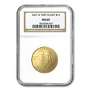 2003-W Gold $10 Commem First Flight Centennial MS-69 NGC