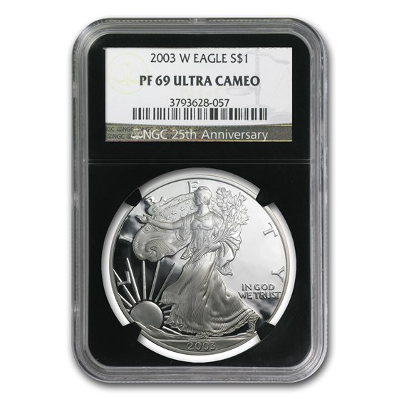 2003-W Proof American Silver Eagle PF-69 NGC (Retro Black Insert) 2003-W Proof American Silver Eagle PF-69 NGC (Retro Black Insert)