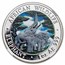2003 Zambia 1 oz Silver African Elephant PF-68 NGC (Colorized)