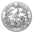 2003 Zambia 1 oz Silver Elephant BU