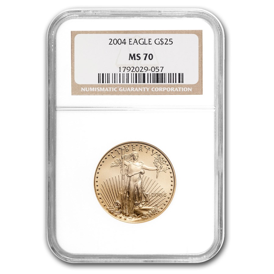 2004 1/2 oz American Gold Eagle MS-70 NGC