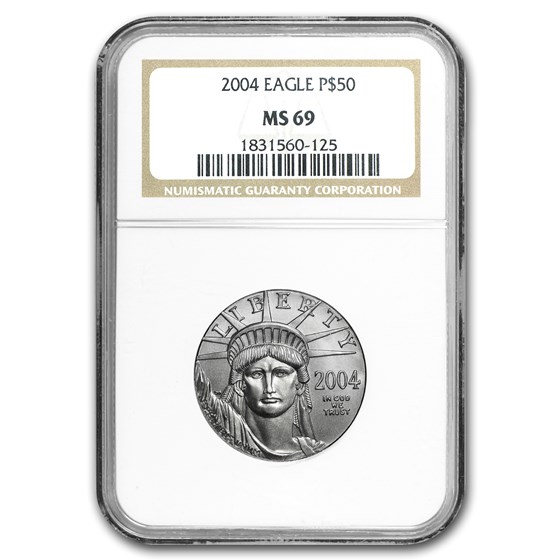 2004 1/2 oz American Platinum Eagle MS-69 NGC 2004 1/2 oz American Platinum Eagle MS-69 NGC