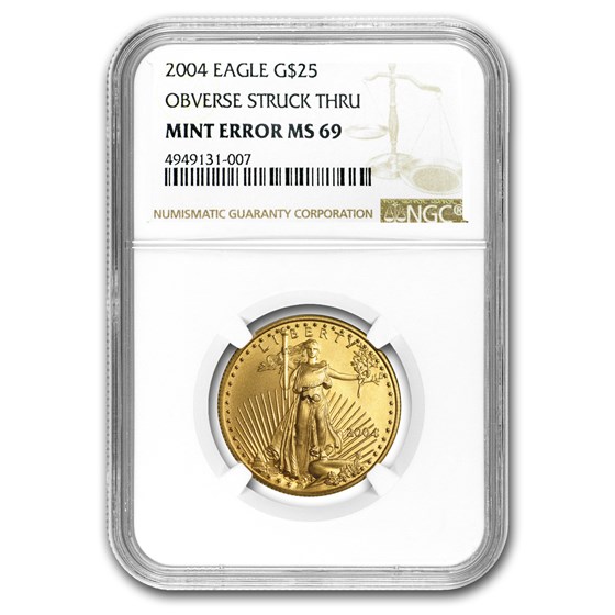 2004 1/2 oz Gold American Eagle MS-69 NGC (Obv Mint Error) 2004 1/2 oz Gold American Eagle MS-69 NGC (Obv Mint Error)