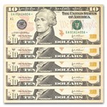 2004-A* (A-Boston) $10 FRN CU (Fr#2039-A*) Star Note, 40 consec