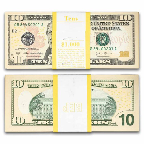 2004-A (B-New York) $10 FRN CU (Fr#2039-B), 100 Consecutive