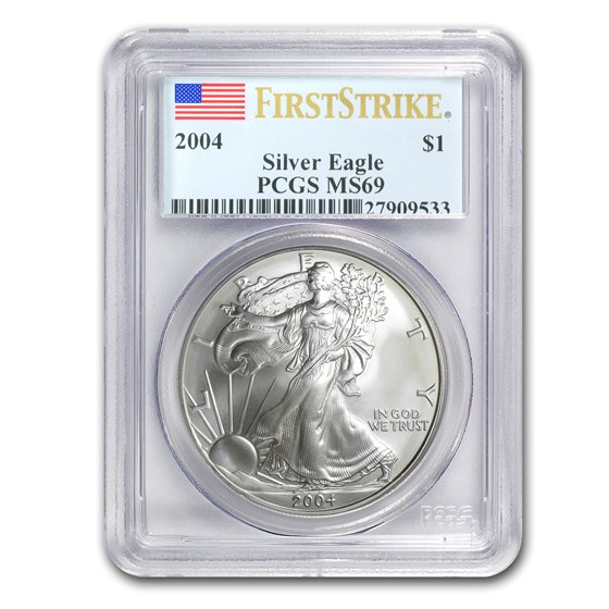 2004 American Silver Eagle MS-69 PCGS (FirstStrike®) 2004 American Silver Eagle MS-69 PCGS (FirstStrike®)