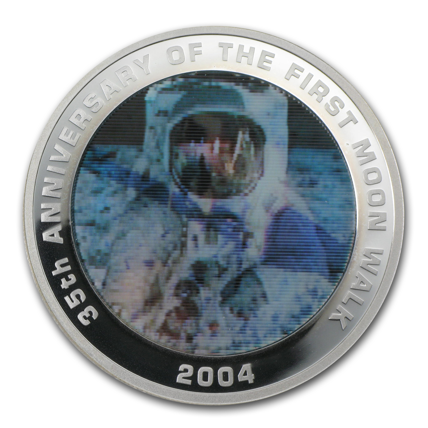 1oz Silver Coin Lenticular 2004-35th Anniversary Of The First Moon Walk
