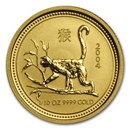 2004 Australia 1/10 oz Gold Lunar Monkey BU (Series I)