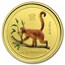 2004 Australia 1/20 oz Gold Lunar Monkey BU (SI, Colorized)