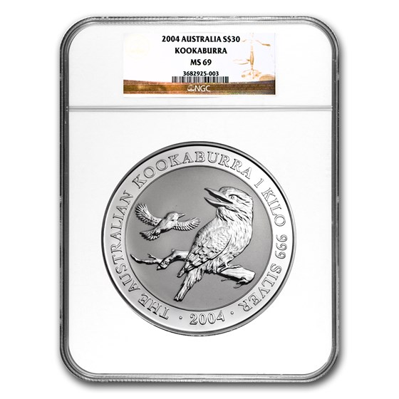 2004 Australia 1 kilo Silver Kookaburra MS-69 NGC