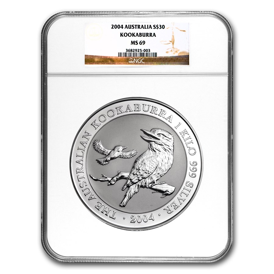 2004 Australia 1 kilo Silver Kookaburra MS-69 NGC