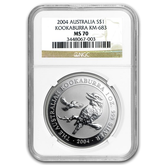 2004 Australia 1 oz Silver Kookaburra MS-70 NGC 2004 Australia 1 oz Silver Kookaburra MS-70 NGC
