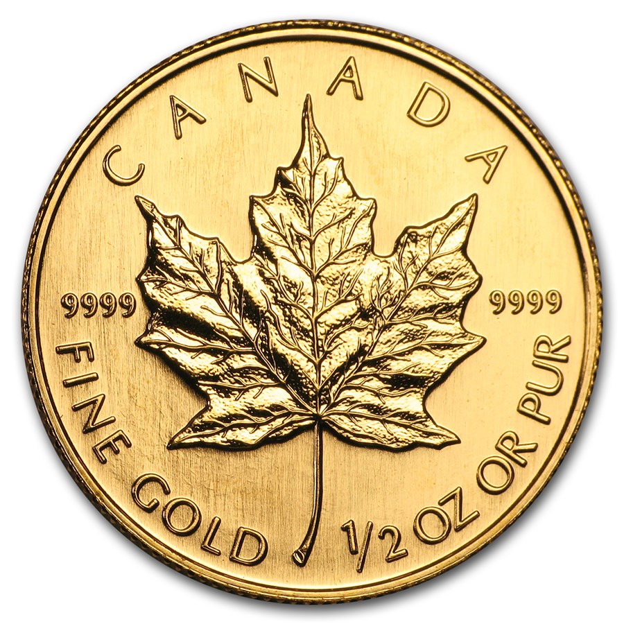 2004 Canada 1/2 oz Gold Maple Leaf BU