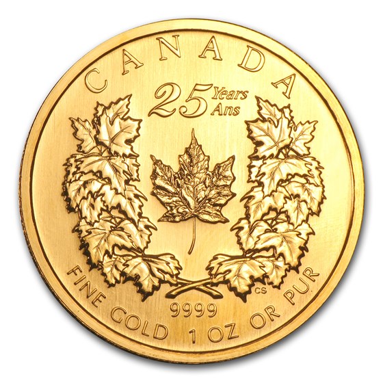 2004 Canada 1 oz Gold Maple Leaf BU (25th Anniversary)