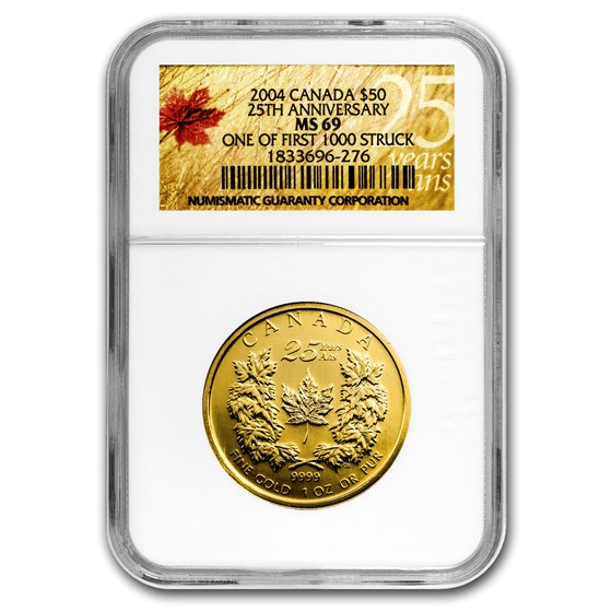 2004 Canada 1 oz Gold Maple Leaf MS-69 NGC (First 1000 Struck) 2004 Canada 1 oz Gold Maple Leaf MS-69 NGC (First 1000 Struck)