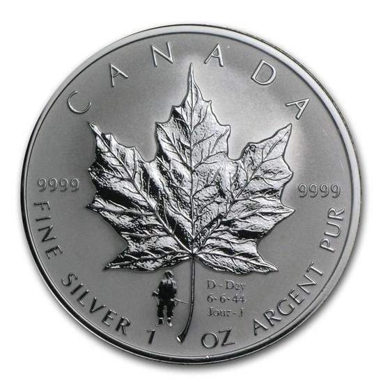 2004 Canada 1 oz Silver Maple Leaf D-Day Privy 2004 Canada 1 oz Silver Maple Leaf D-Day Privy