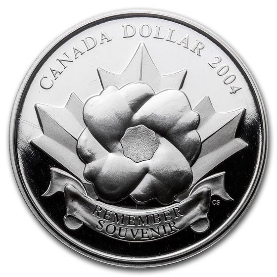 2004 Canada 3/4 oz Ag Pf $1 Poppy in Flanders Fields (Coin Only)