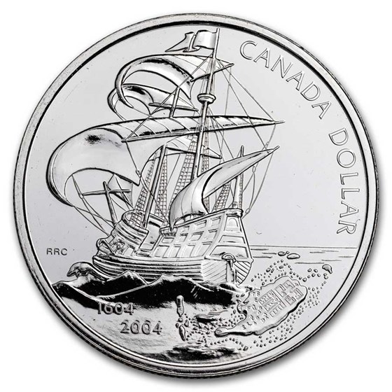 2004 Canada Silver Dollar BU (First French Settlement) 2004 Canada Silver Dollar BU (First French Settlement)