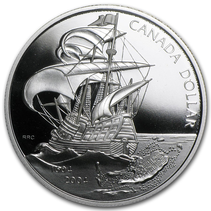 2004 Canada Silver Dollar First French Settlers Proof