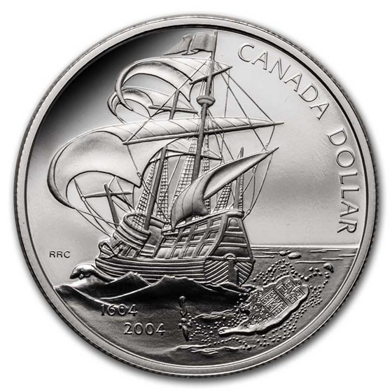 2004 Canada Silver Dollar Proof (First French Settlement w/OGP) 2004 Canada Silver Dollar Proof (First French Settlement w/OGP)