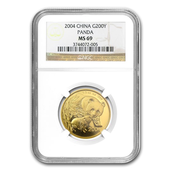 2004 China 1/2 oz Gold Panda MS-69 NGC 2004 China 1/2 oz Gold Panda MS-69 NGC